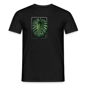 Exotic Abundance Monstera Leaf - Men's T-Shirt - black - Front - AI Model Male 178 light (178cm)