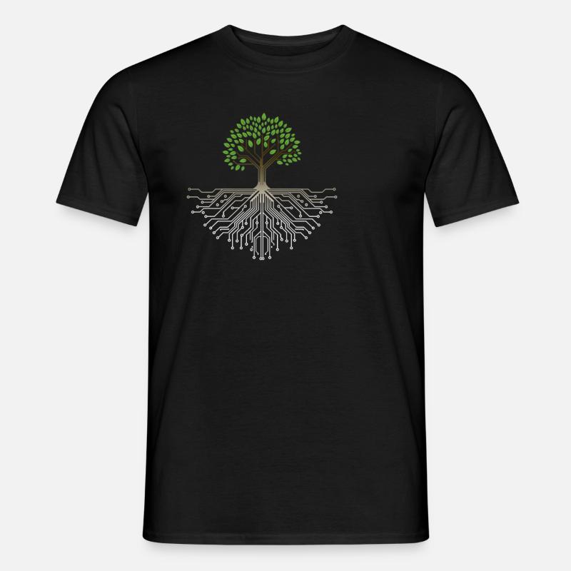 Tech Tree: Nature & Technology Fusion - Men’s T-shirt - black