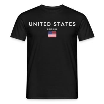 Flag of the United States - Men's T-Shirt - black - Front - AI Model Male 178 light (178cm)