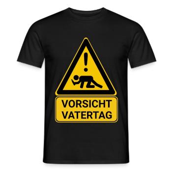 Lustiges Vatertags Design - Vorsicht Vatertag - Männer T-Shirt - Schwarz - Vorne - AI Model Male 178 light (178cm)