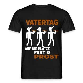 Lustiges Vatertags Design - auf die plätze prost - Männer T-Shirt - Schwarz - Vorne - AI Model Male 178 light (178cm)