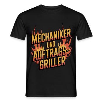 Mechaniker und Auftragsgriller BBQ Grill - Männer T-Shirt - Schwarz - Vorne - AI Model Male 178 light (178cm)