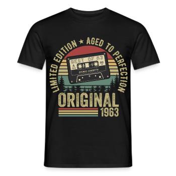 1963 Vintage Vintage 1963 Birthday 1963 Retro - Men's T-Shirt - black - Front - AI Model Male 178 light (178cm)