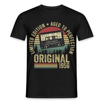 1956 Vintage Vintage 1956 Anniversaire 1956 Rétro - T-shirt homme - noir - Devant - AI Model Male 178 light (178cm)