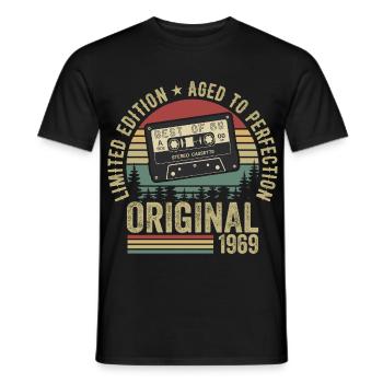 1969 Vintage Vintage 1969 Birthday 1969 Retro - Men's T-Shirt - black - Front - AI Model Male 178 light (178cm)