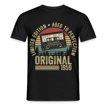 1959 Millésime 1959 Anniversaire 1959 Rétro - T-shirt homme - noir - Devant - AI Model Male 178 light (178cm)