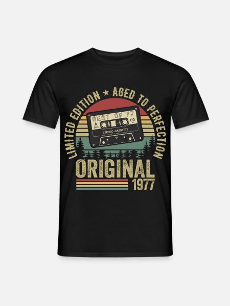1977 Jahrgang Vintage 1977 Geburtstag 1977 Retro - Männer T-Shirt - Schwarz