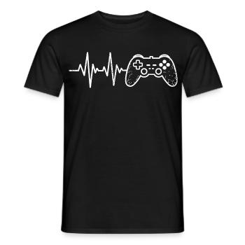 Gaming Puls Controller Skizze - Männer T-Shirt - Schwarz - Vorne - AI Model Male 178 light (178cm)