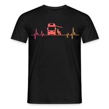 Sunset Camper Heartbeat Camper - Men's T-Shirt - black - Front - AI Model Male 178 light (178cm)