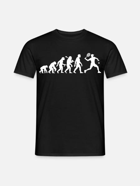 Tennisspieler Evolution für Tennis Trainer - Männer T-Shirt - Schwarz