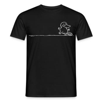 Schnabeltier Line Art Platypus Tiermotiv - Männer T-Shirt - Schwarz - Vorne - AI Model Male 178 light (178cm)