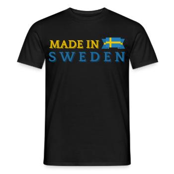 Fabriqué en Suède, fierté suédoise - T-shirt homme - noir - Devant - AI Model Male 178 light (178cm)
