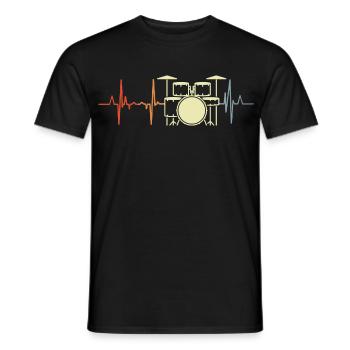 I love rock, music, palpitations - Men's T-Shirt - black - Front - AI Model Male 178 light (178cm)