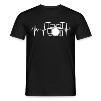 Battement de cœur du batteur - T-shirt homme - noir - Devant - AI Model Male 178 light (178cm)