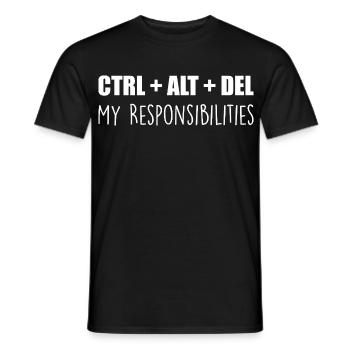 Strg + Alt + Entf: Meine Aufgaben - Männer T-Shirt - Schwarz - Vorne - AI Model Male 178 light (178cm)