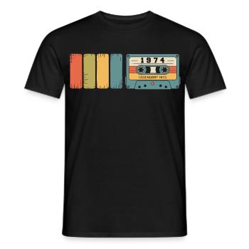 Cadeau d’anniversaire original 1974 Vintage 1974 - T-shirt homme - noir - Devant - AI Model Male 178 light (178cm)
