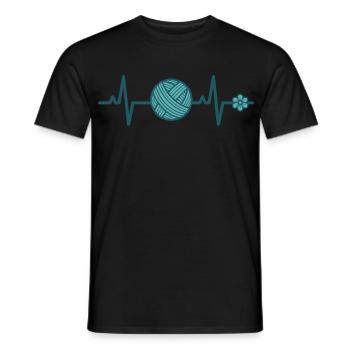 Funny Crochet Lover Crochet Hook Yarn Lovers Love - Men's T-Shirt - black - Front - AI Model Male 178 light (178cm)