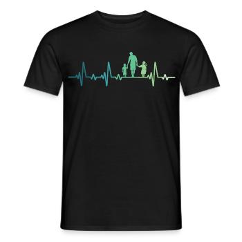 Père et fille - père et fils, papa fils et fille - T-shirt homme - noir - Devant - AI Model Male 178 light (178cm)