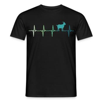 chevre battement de coeur chèvres goat - T-shirt homme - noir - Devant - AI Model Male 178 light (178cm)