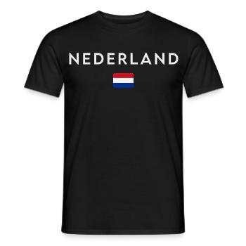 Drapeau de la Hollande, fierté néerlandaise - T-shirt homme - noir - Devant - AI Model Male 178 light (178cm)