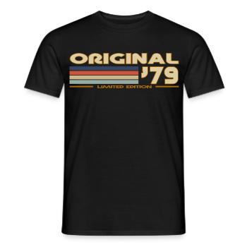Vintage Retro 1979 - Männer T-Shirt - Schwarz - Vorne - AI Model Male 178 light (178cm)