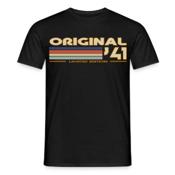 1941 - Men's T-Shirt - black - Front - AI Model Male 178 light (178cm)