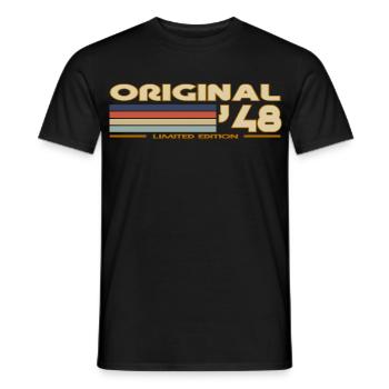 1948 - Men's T-Shirt - black - Front - AI Model Male 178 light (178cm)