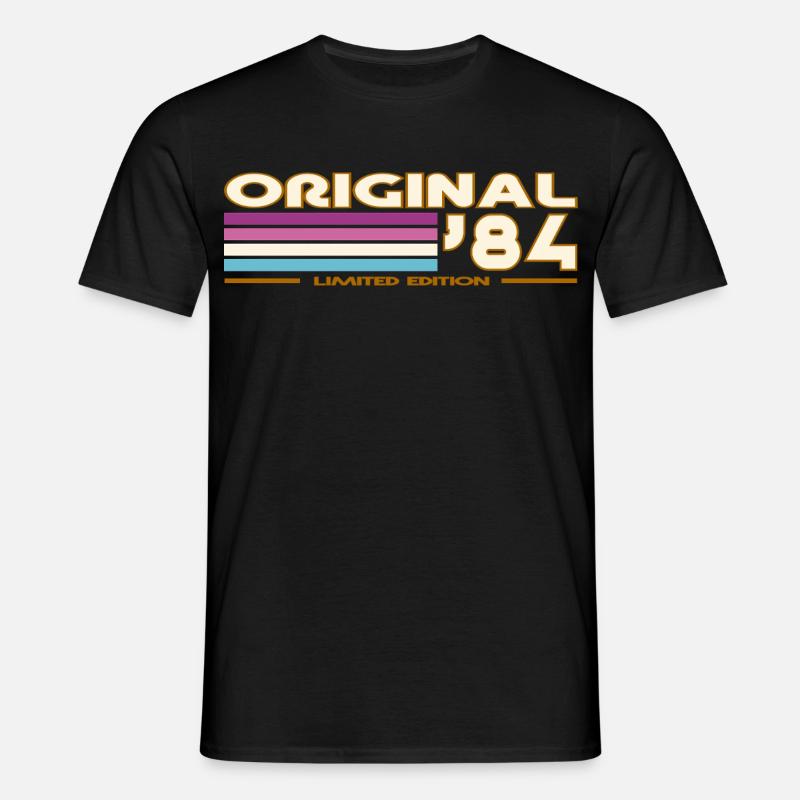 Originale 84 Pastellstreifen - Männer T-Shirt - Schwarz