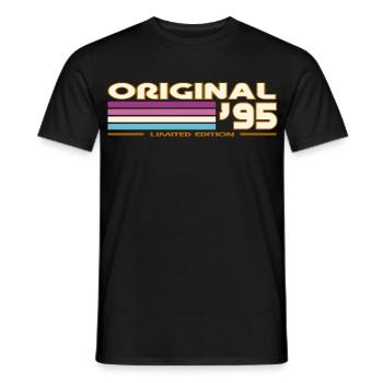 1995 - Männer T-Shirt - Schwarz - Vorne - AI Model Male 178 light (178cm)