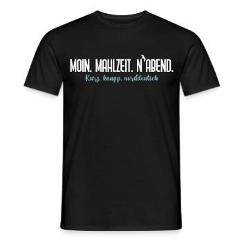 Moin Mahlzeit N'Abend – Norddeutscher Humor - Männer T-Shirt - Schwarz - Vorne - AI Model Male 178 light (178cm)