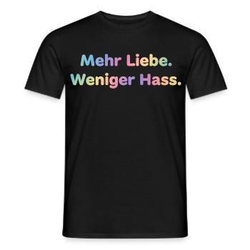 Mehr Liebe Shirt Sticker für Frauen und Männer - Männer T-Shirt - Schwarz - Vorne - AI Model Male 178 light (178cm)