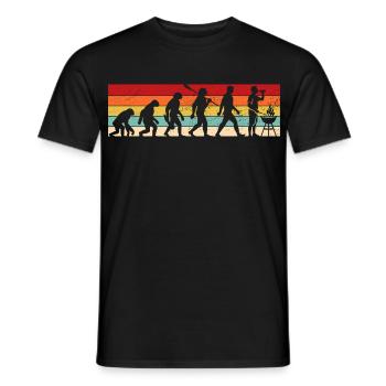 Vintage Evolution - Grillades - Maître du gril - T-shirt homme - noir - Devant - AI Model Male 178 light (178cm)
