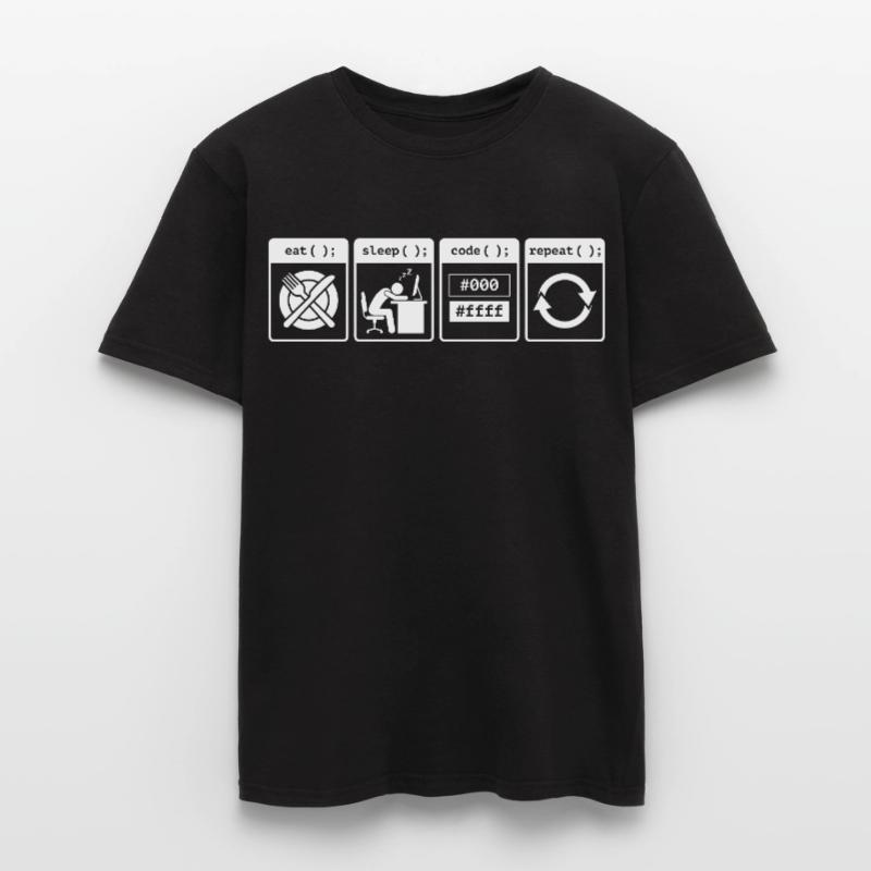 Eat Sleep Code Repeat – Coder Workflow Design Männer T-Shirt