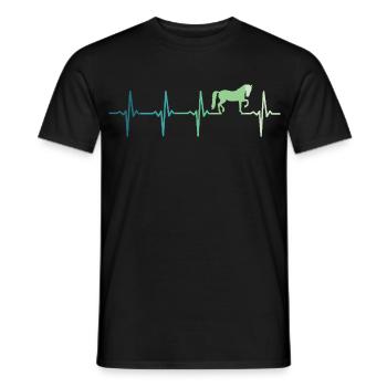 cheval battement de coeur équitation dressage - T-shirt homme - noir - Devant - AI Model Male 178 light (178cm)