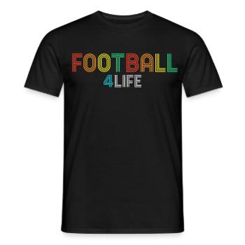Football 4 Life Retro Neon Text - Men's T-Shirt - black - Front - AI Model Male 178 light (178cm)