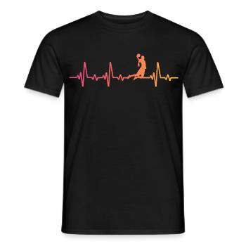 Basketball sunset heartbeat player - Men's T-Shirt - black - Front - AI Model Male 178 light (178cm)