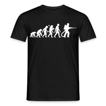 Feuerwehrmann Evolution Für den Feuerwehr Einsatz - Männer T-Shirt - Schwarz - Vorne - AI Model Male 178 light (178cm)