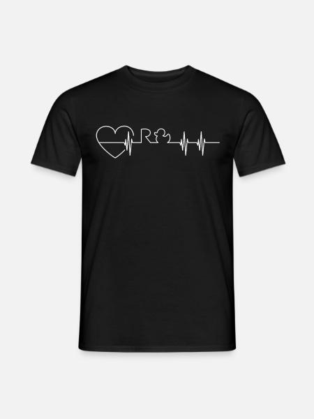 Rente Eine Legende geht in Rente - Herzkurve - Männer T-Shirt - Schwarz