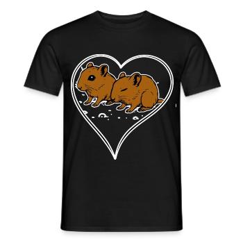 I love my gerbil heart - Men's T-Shirt - black - Front - AI Model Male 178 light (178cm)