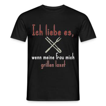 J’adore quand ma femme me laisse griller - T-shirt homme - noir - Devant - AI Model Male 178 light (178cm)