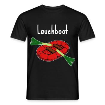 Poireau Bateau Drôle Image Blague Mince - T-shirt homme - noir - Devant - AI Model Male 178 light (178cm)