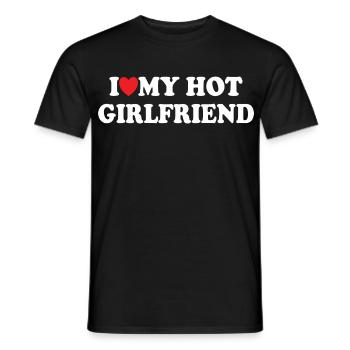 I love my hot girlfriend - Men's T-Shirt - black - Front - AI Model Male 178 light (178cm)