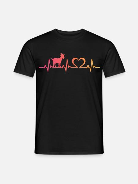 ziegen herzschlag ziege - Männer T-Shirt - Schwarz