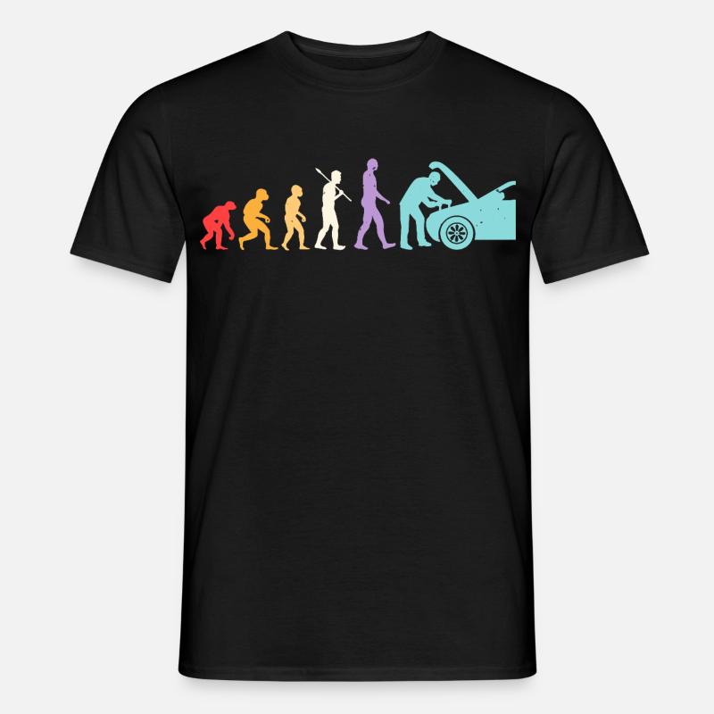 Evolution Mekaniker Humor Mekaniker Garage - Mænd T-shirt - sort