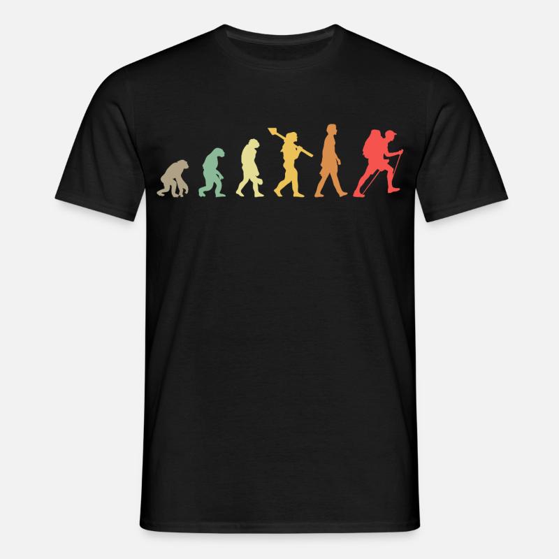 Evolution Hiking Wander - Männer T-Shirt - Schwarz