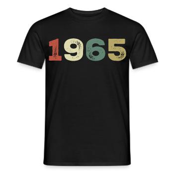 1965 Born in 1965 - Men's T-Shirt - black - Front - AI Model Male 178 light (178cm)
