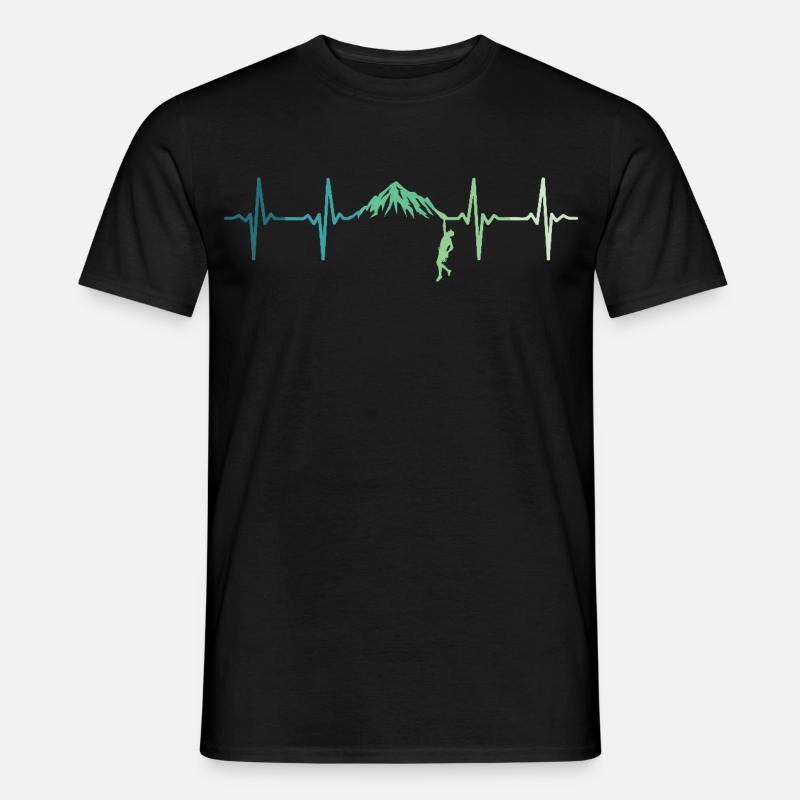 Kletternder Herzschlag-Kletterer - Männer T-Shirt - Schwarz