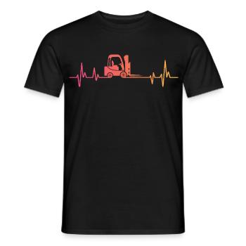 Sunset Heartbeat Forklift - Men's T-Shirt - black - Front - AI Model Male 178 light (178cm)