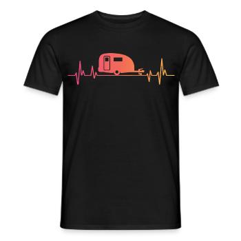 Sunset Heartbeat Camper-Reisekarawane - Männer T-Shirt - Schwarz - Vorne - AI Model Male 178 light (178cm)