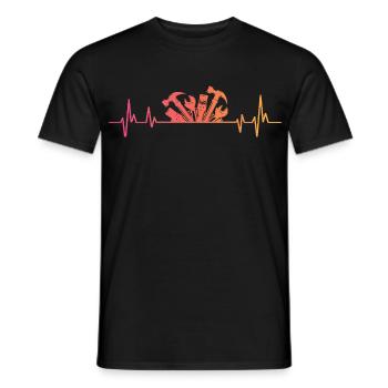 bricoleur sunset battement de coeur bricolage - T-shirt homme - noir - Devant - AI Model Male 178 light (178cm)